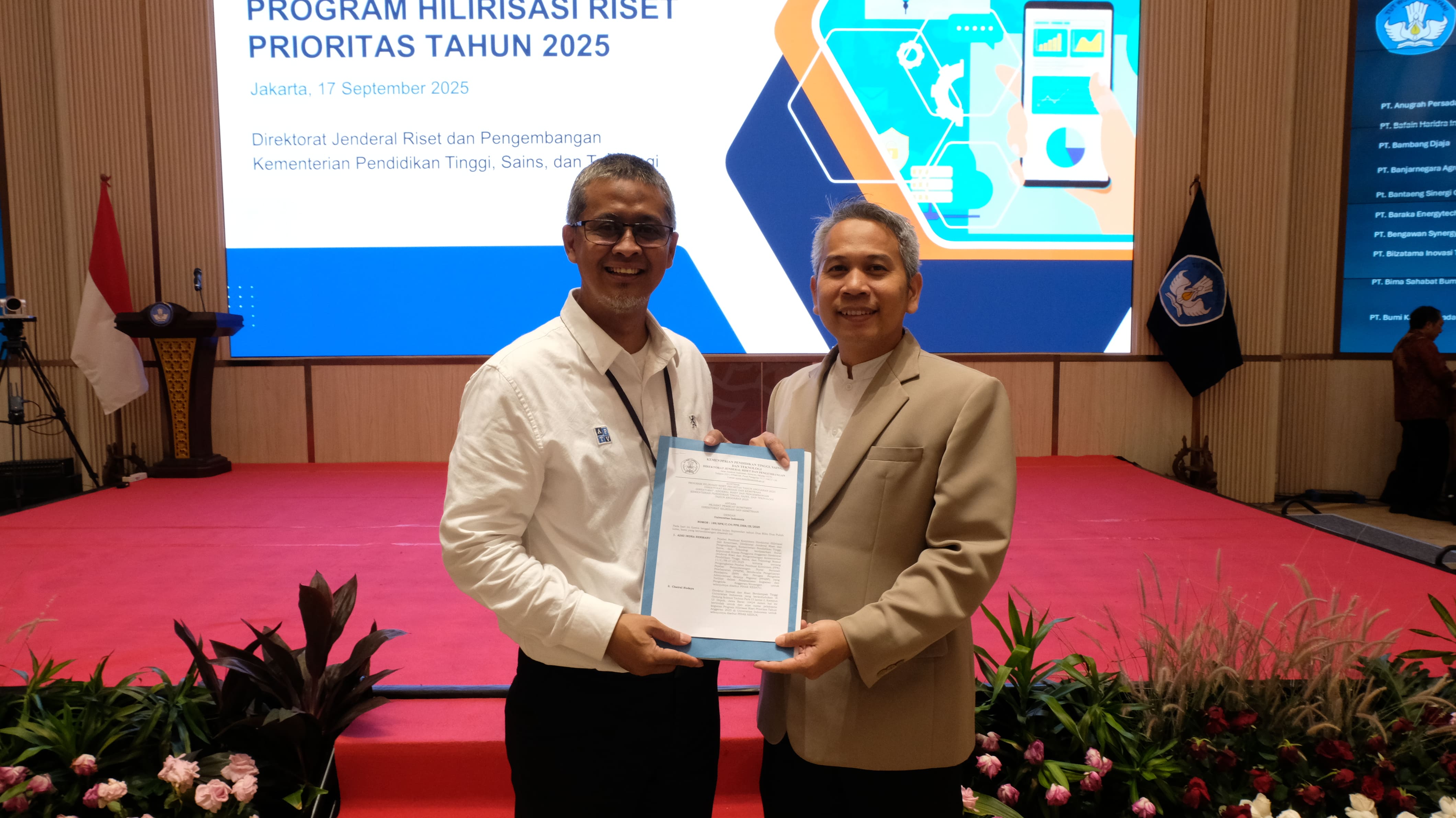 26 Proposal Riset Universitas Indonesia Lolos Program Hilirisasi 2025