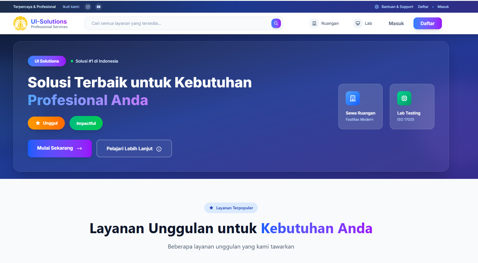 Universitas Indonesia Resmi Luncurkan UI Solutions: Platform Terintegrasi Layanan Profesional Kampus UI