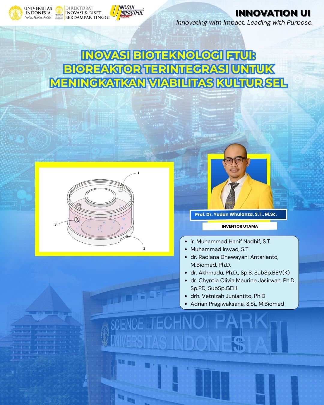 FTUI Kembangkan Bioreaktor Kultur Sel Terintegrasi untuk Tingkatkan Viabilitas Sel